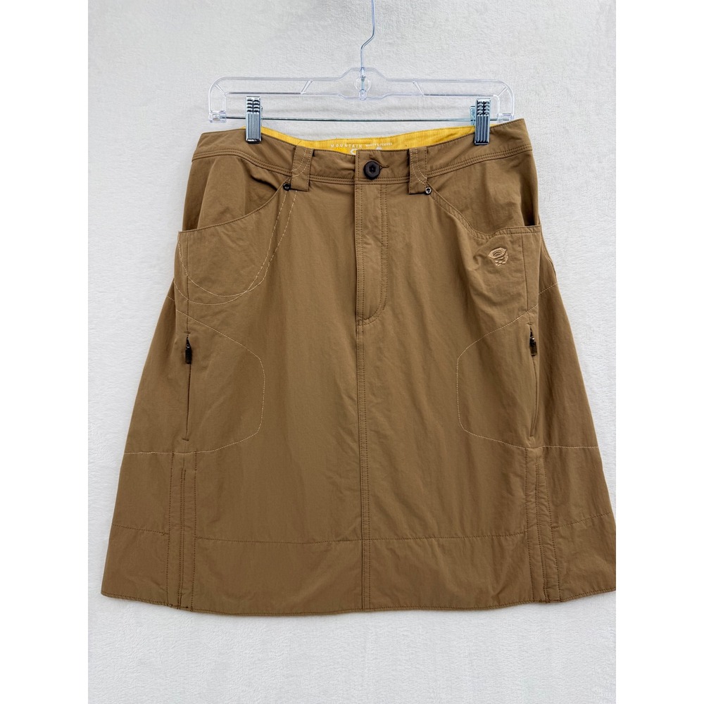 Mountain Hardwear Women Brown Nylon Stretch Hiking Skirt Size 8 Utility Gorpcore